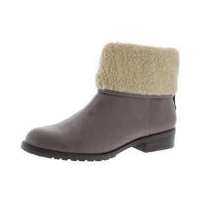 NWT Style & Co Womens Grey Bettey Ankle Bootie Sherpa Trim Shoe Size 6M